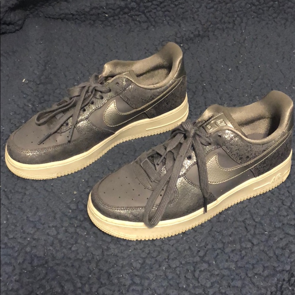 Nike silver air force 1s